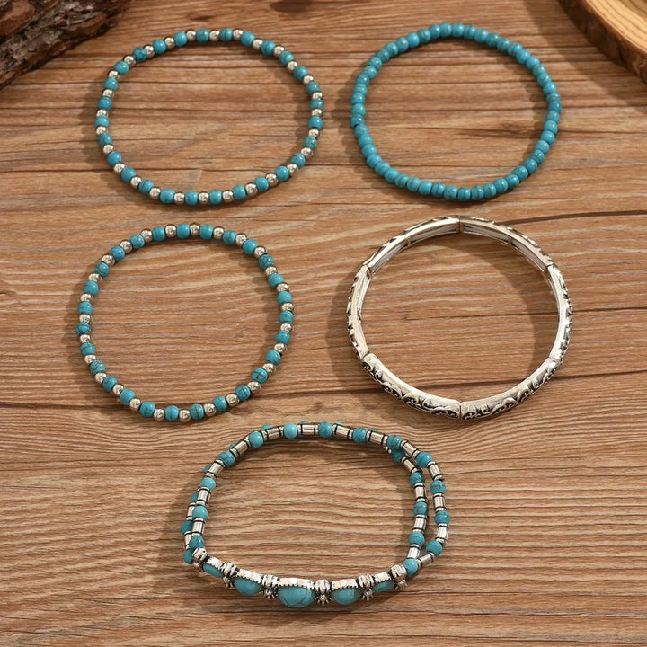 Iona | Turquoise Beaded Bracelet Set