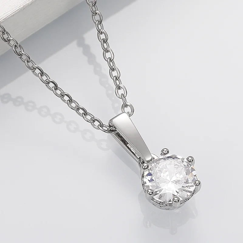 Kathleen | Classic Necklace with Zirconia Pendant
