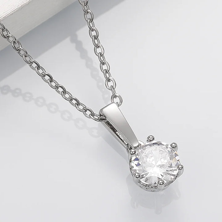 Kathleen | Classic Necklace with Zirconia Pendant