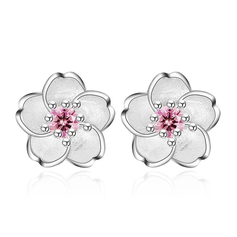 Lily | Zirconia Flower Stud Earrings