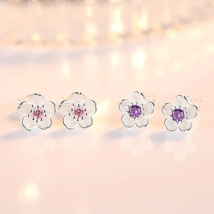 Lily | Zirconia Flower Stud Earrings
