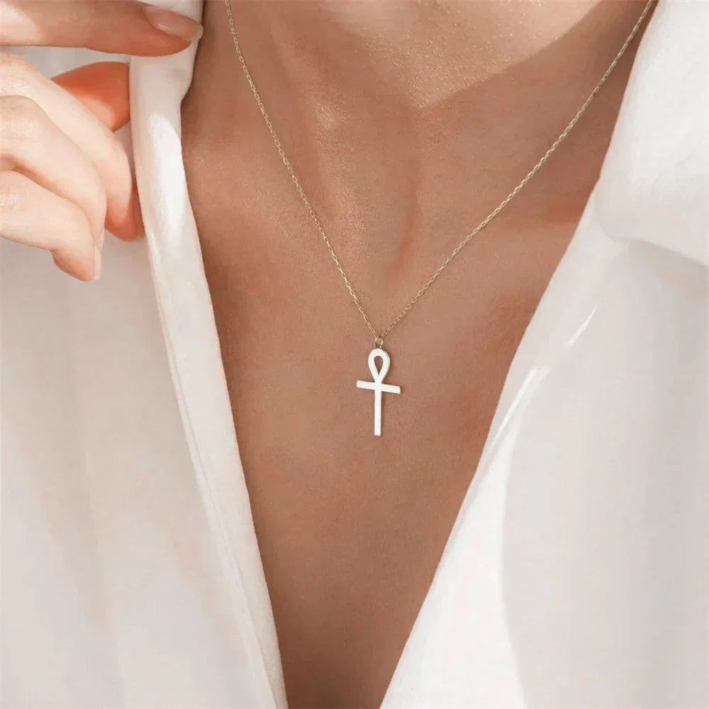 Cleo | Gold Ankh Pendant Necklace