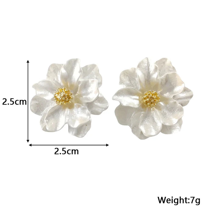 Elsie | White Acrylic Stud Earrings