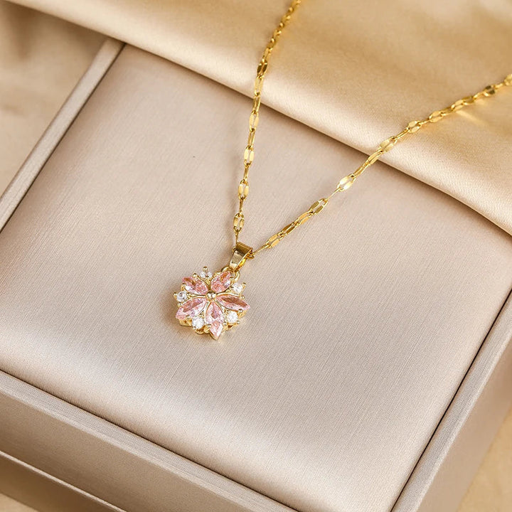 Rosalie | Cherry Blossom Necklace in Stainless Steel