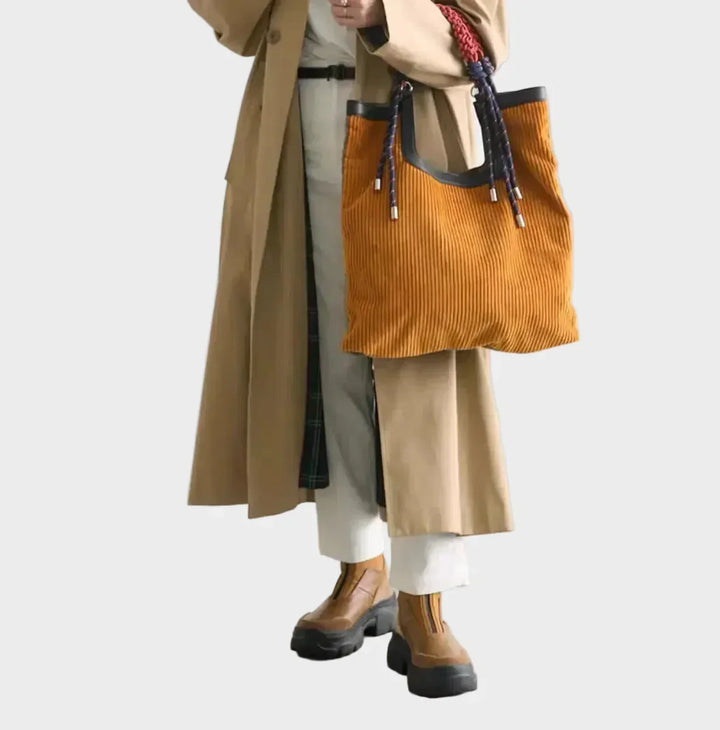 Corduroy Carryall Bucket Bag