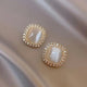 Pamela | Square Earrings with Opal and Cubic Zirconia