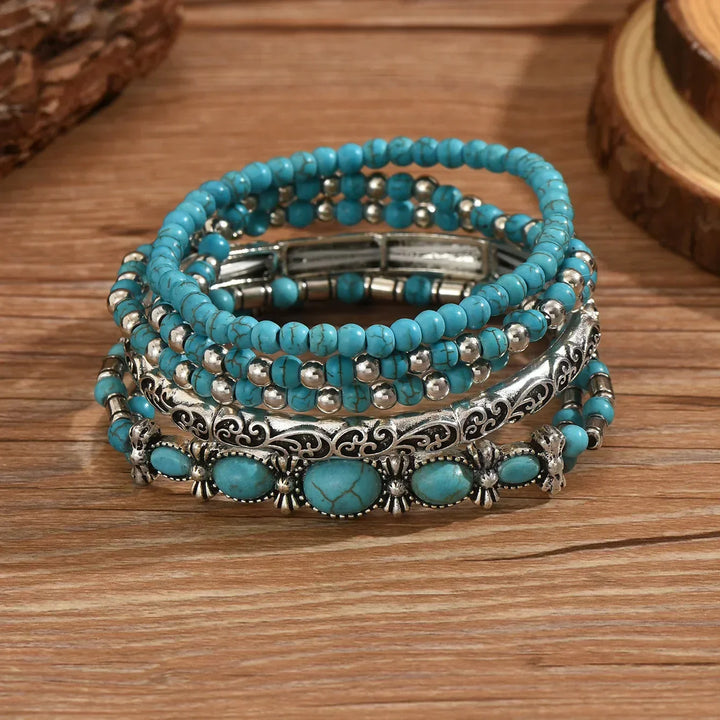 Agnes | Bohemian Turquoise Bracelet Set