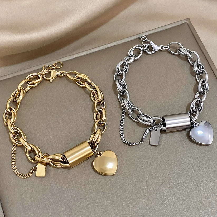 Lottie | Gold Heart Charm Bracelet