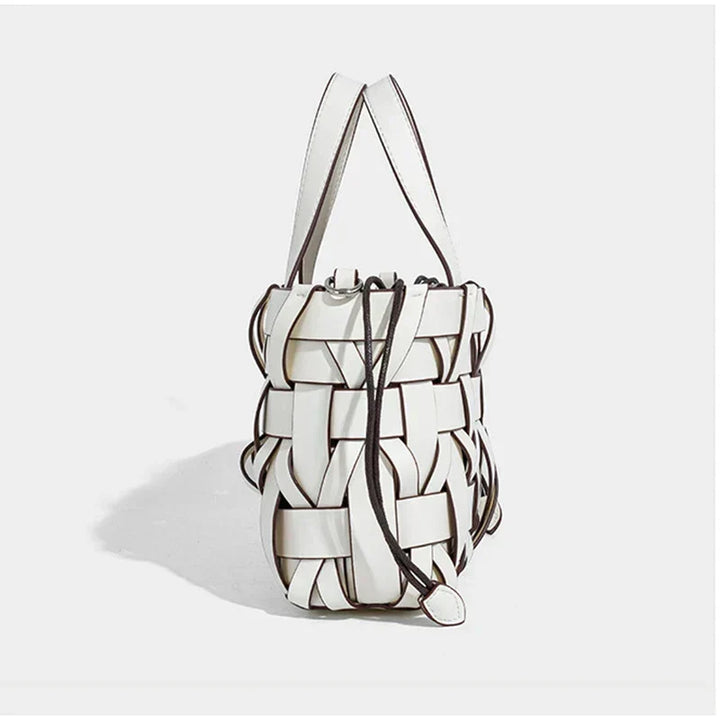 Handwoven Faux Leather Crossbody Bag