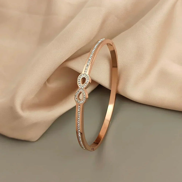Angela | Infinity Bangle with Crystals