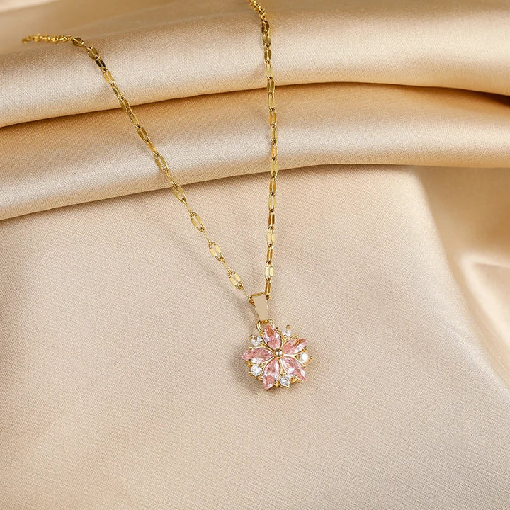 Rosalie | Cherry Blossom Necklace in Stainless Steel