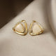 Xanthe | Triangle Earrings with Opal and Crystals