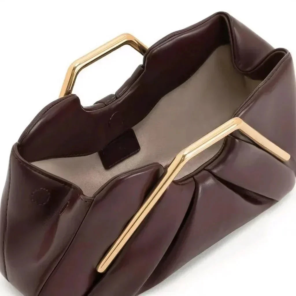 Origami-Fold Clutch with Gold Handle