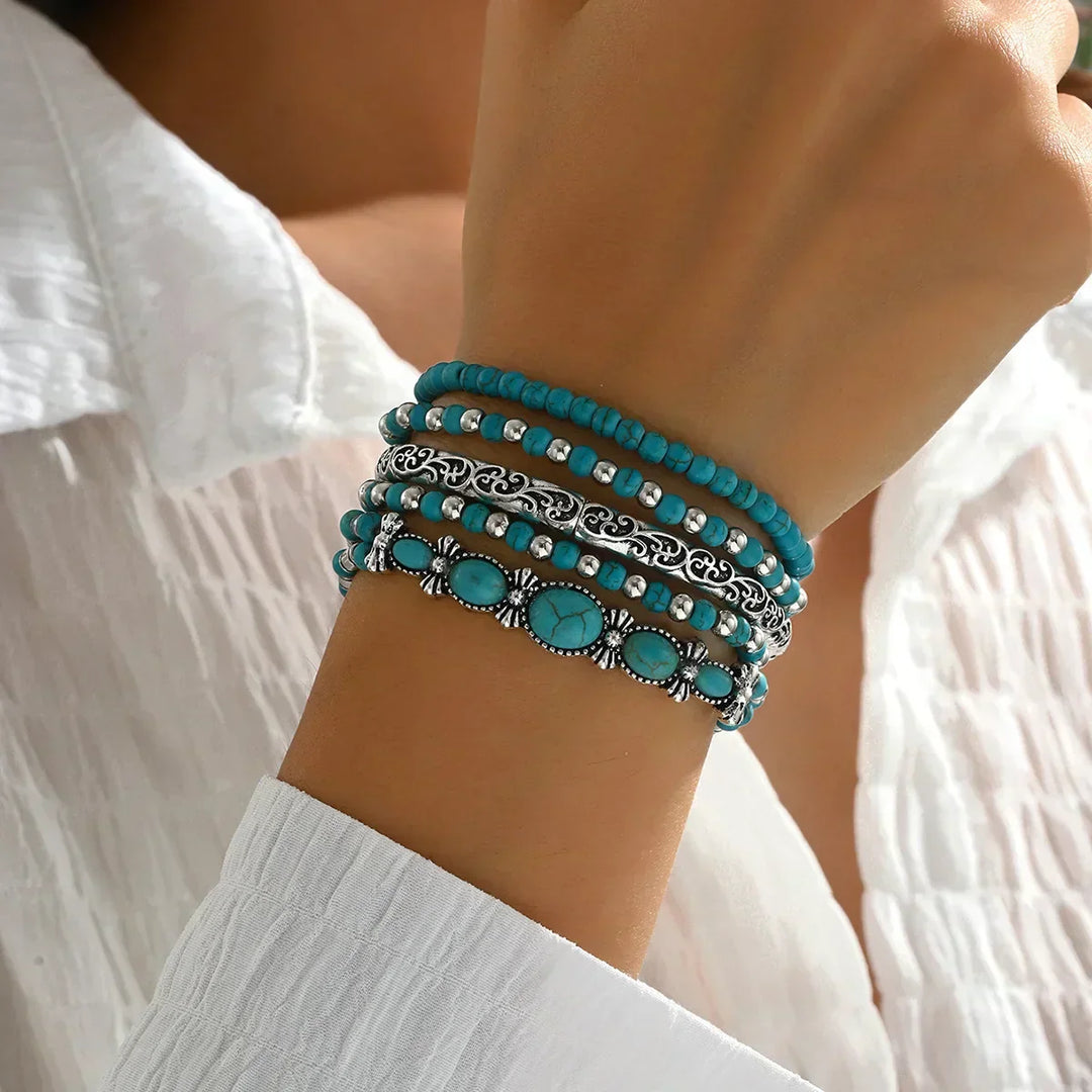 Agnes | Bohemian Turquoise Bracelet Set