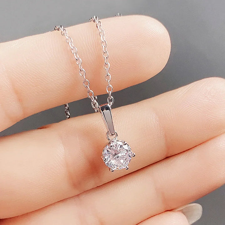 Kathleen | Classic Necklace with Zirconia Pendant