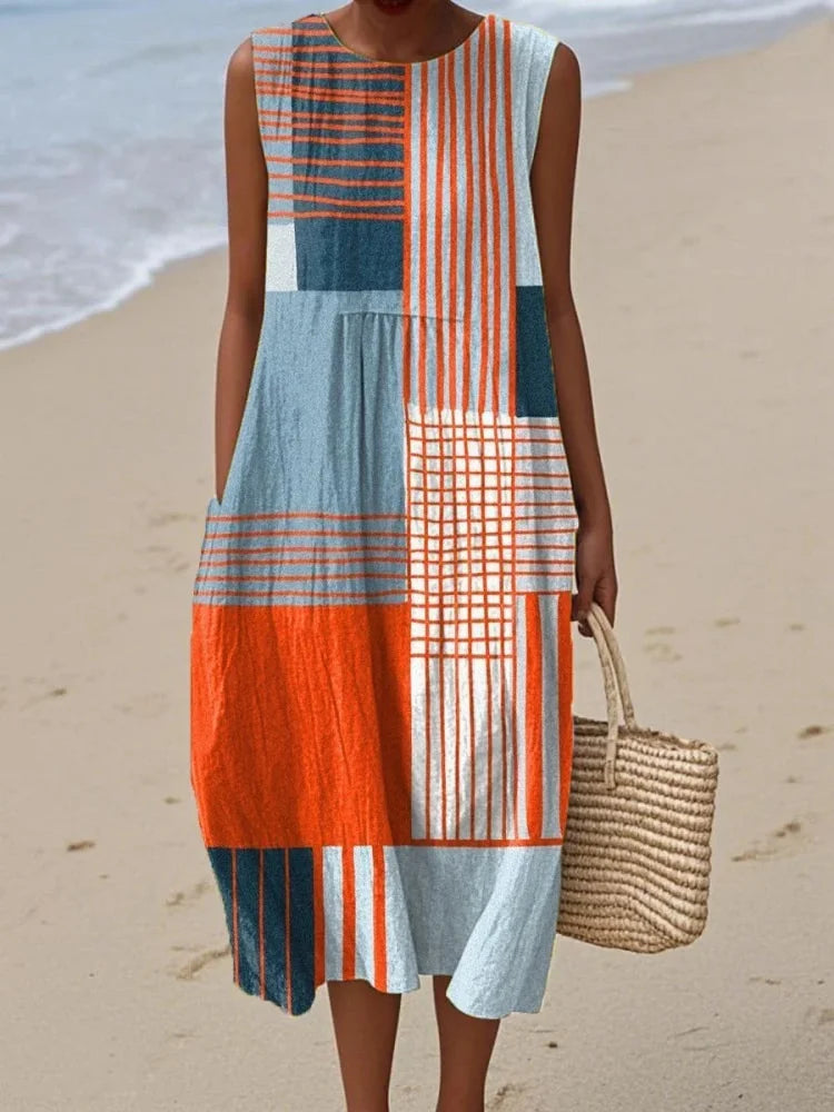 Martha | Elegant Art Midi Dress