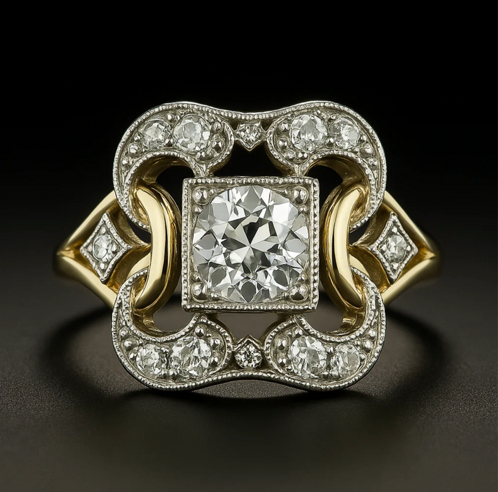 Millicent | Classic Gold Ring with Vintage Zirconia