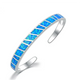 Kirsty | Adjustable Blue Fire Opal Bracelet in Silver