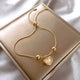Melba | Gold-Coated Peach Opal Heart Bracelet