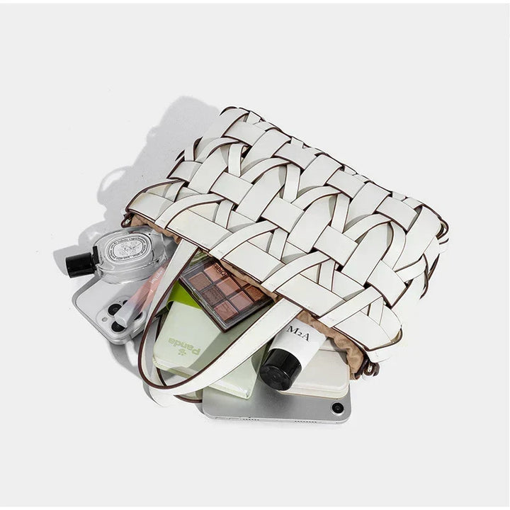 Handwoven Faux Leather Crossbody Bag
