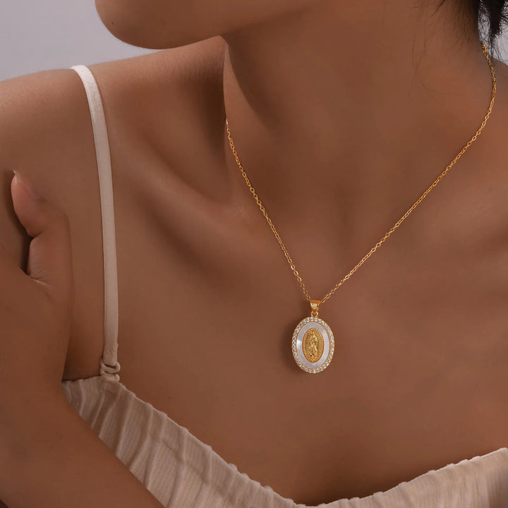 Maria | Gold Virgin Mary Medallion Necklace