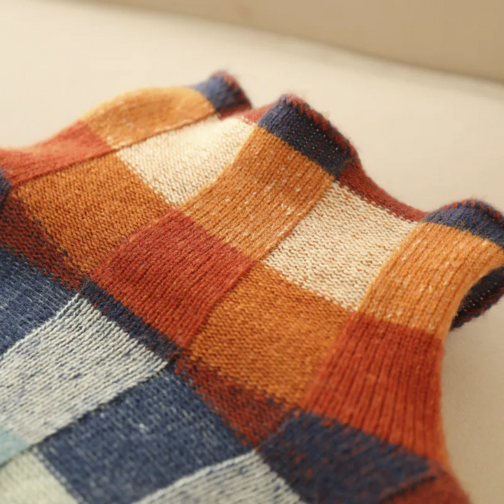 MAUREEN | HIGH-NECK PATCHWORK SWEATER