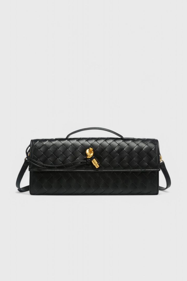 Structured Clutch with Gold Knot Detail