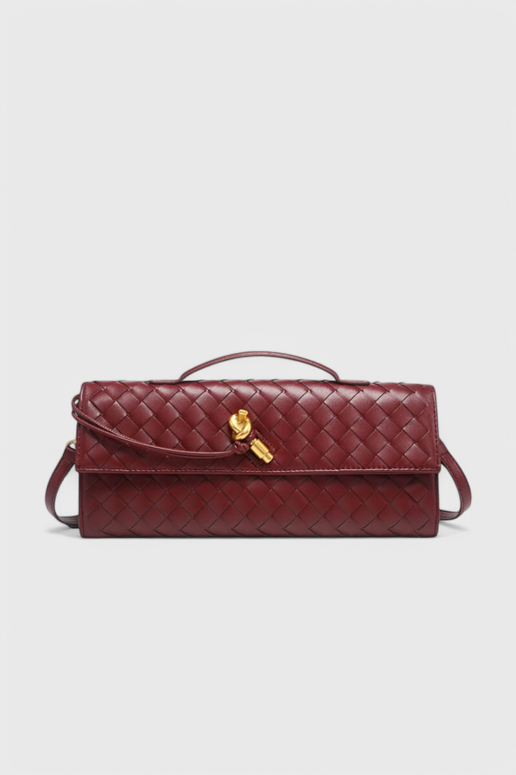 Structured Clutch with Gold Knot Detail