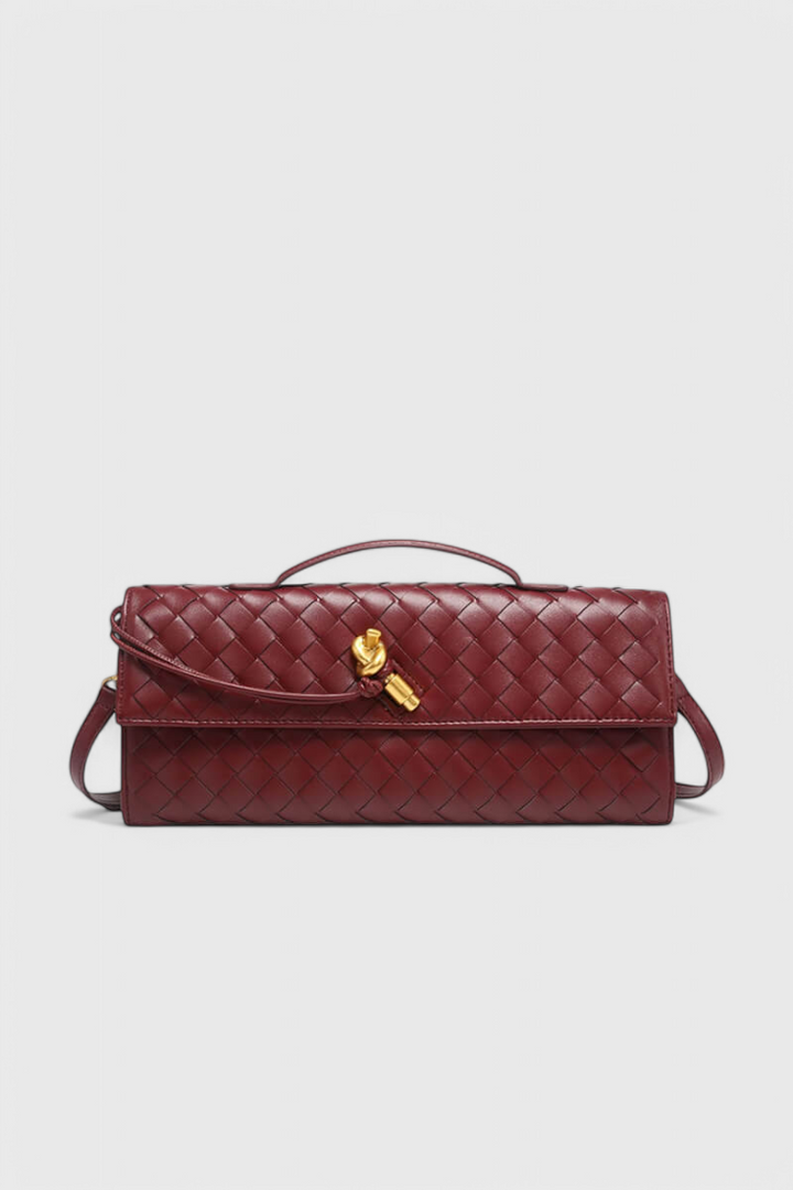 Structured Clutch with Gold Knot Detail