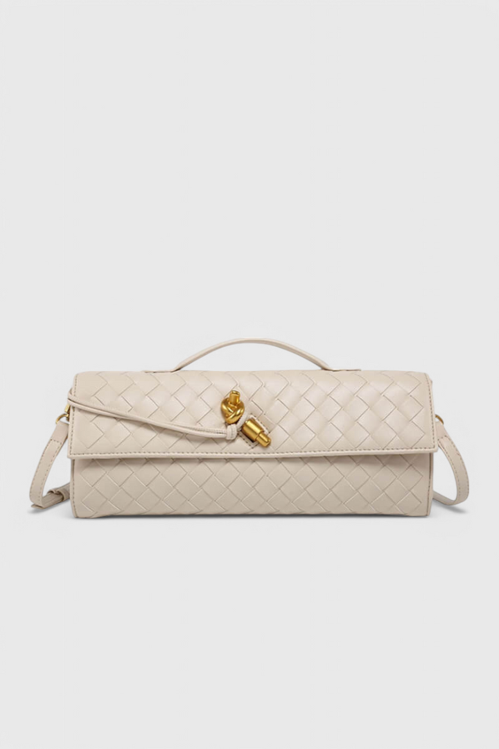 Structured Clutch with Gold Knot Detail