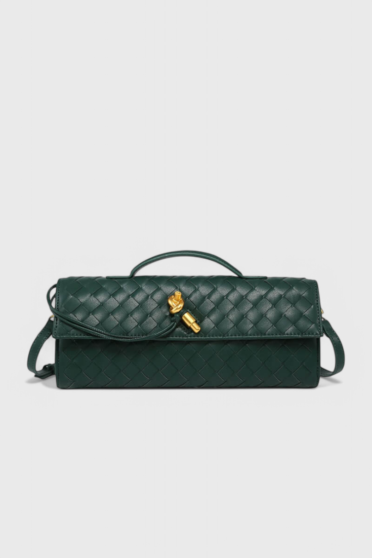 Structured Clutch with Gold Knot Detail