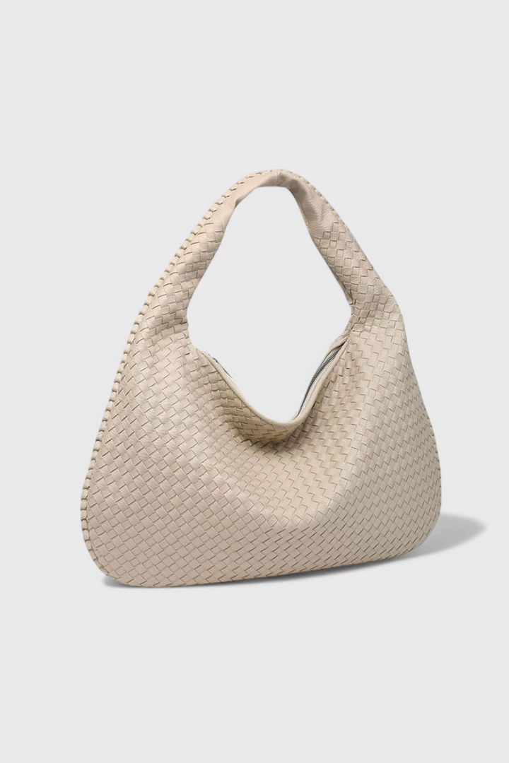 Woven Faux Leather Shoulder Bag