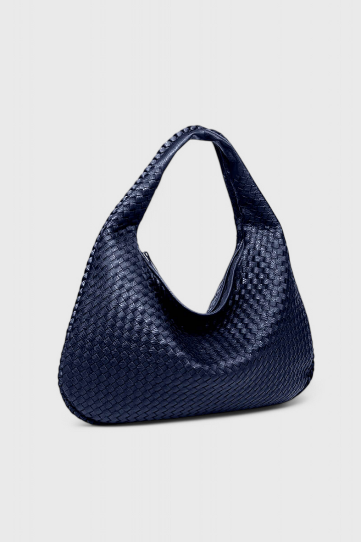 Woven Faux Leather Shoulder Bag