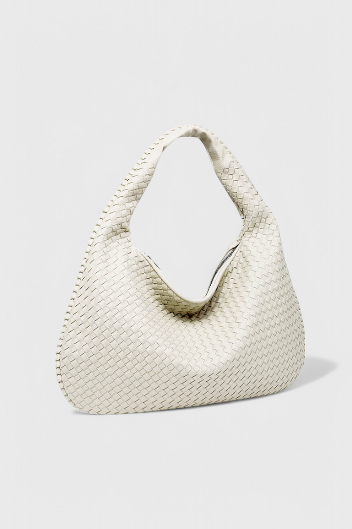 Woven Faux Leather Shoulder Bag
