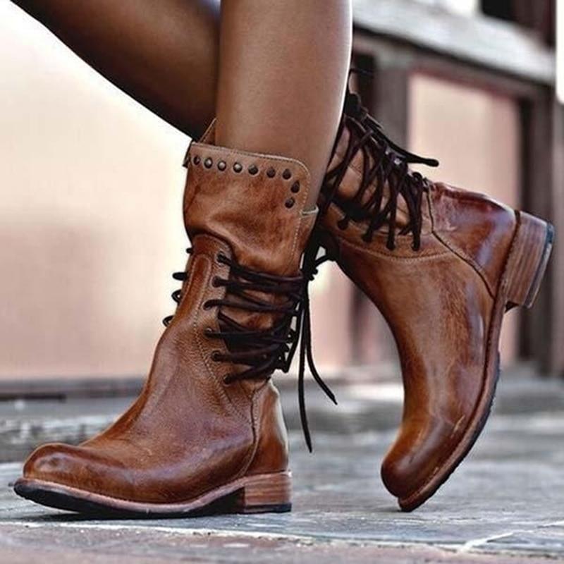 SYLVIA | LACE-UP ANKLE BOOTS