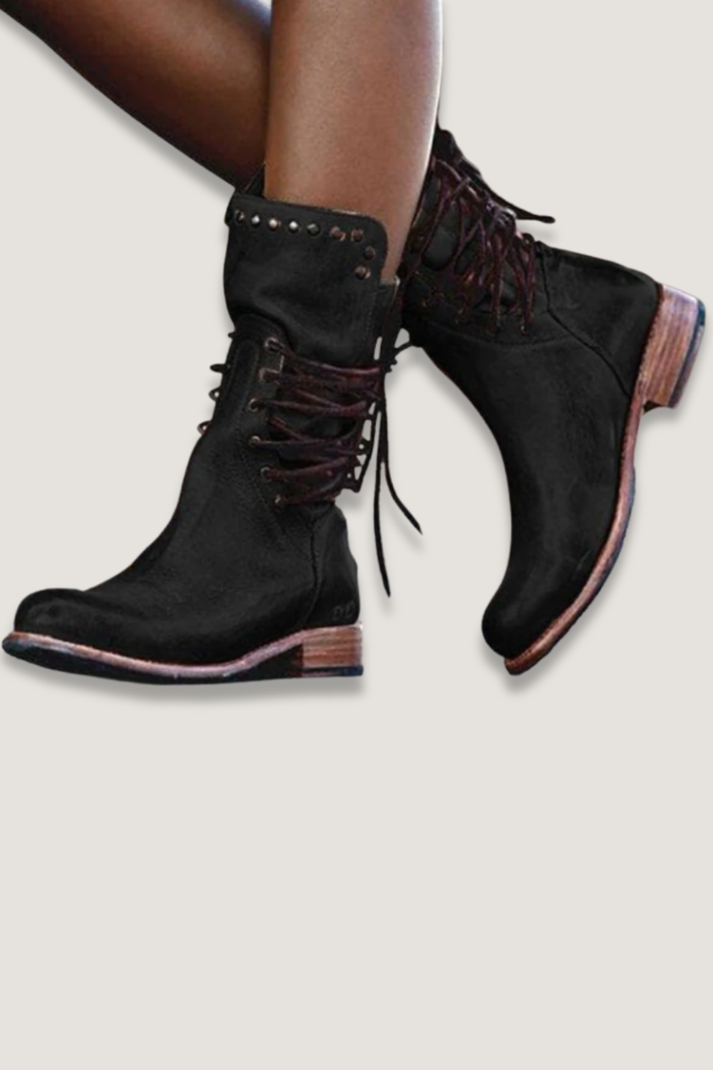 SYLVIA | LACE-UP ANKLE BOOTS