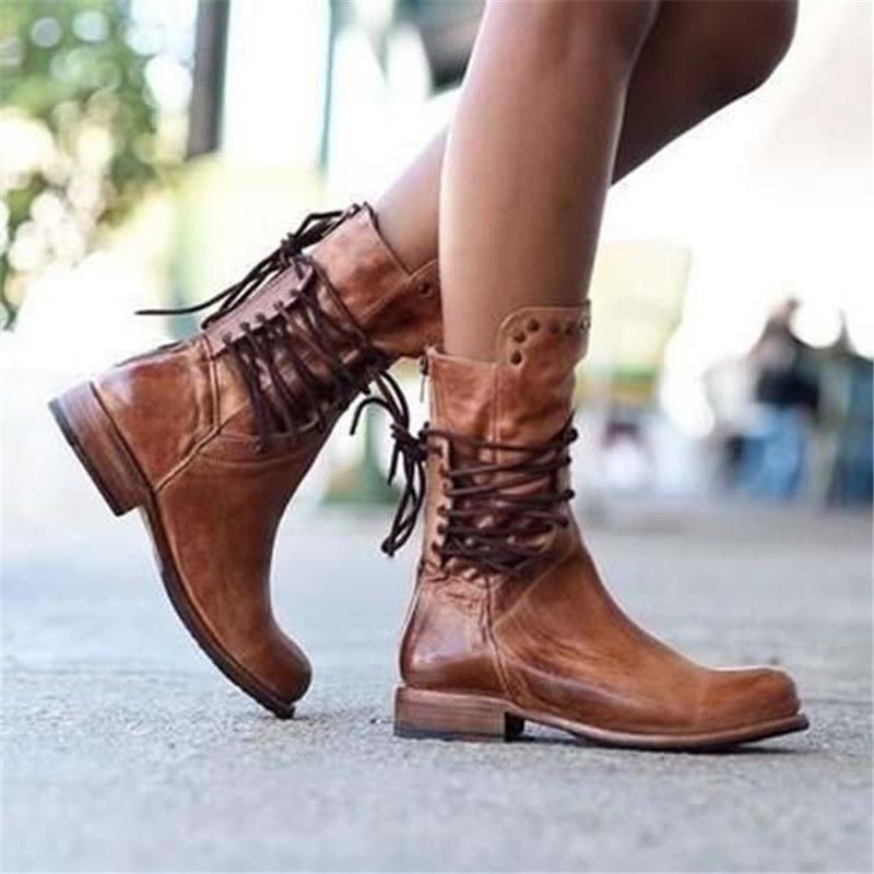 SYLVIA | LACE-UP ANKLE BOOTS