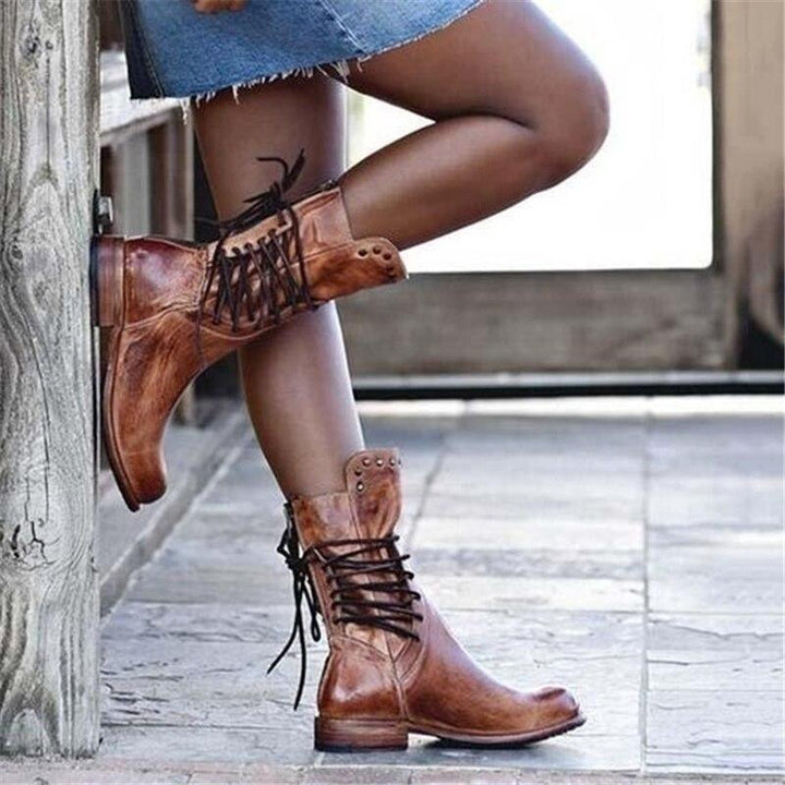 SYLVIA | LACE-UP ANKLE BOOTS
