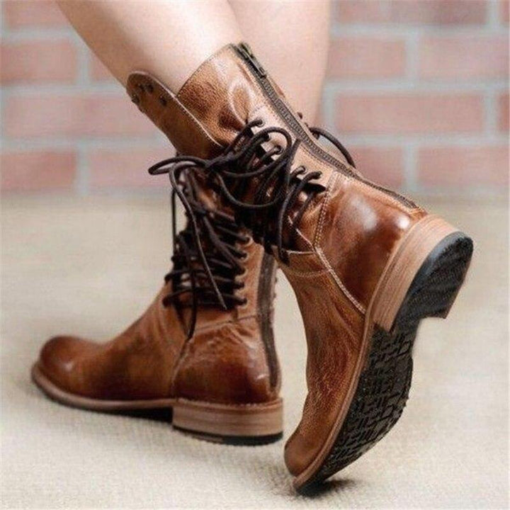 SYLVIA | LACE-UP ANKLE BOOTS