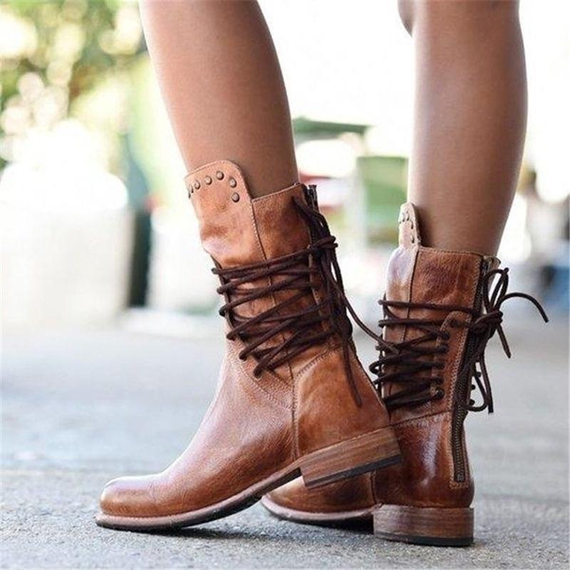 SYLVIA | LACE-UP ANKLE BOOTS