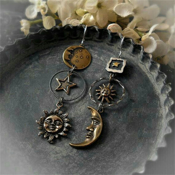 Dawn | Sun and Moon Drop Earrings