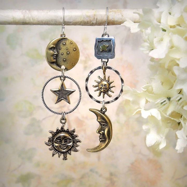 Dawn | Sun and Moon Drop Earrings