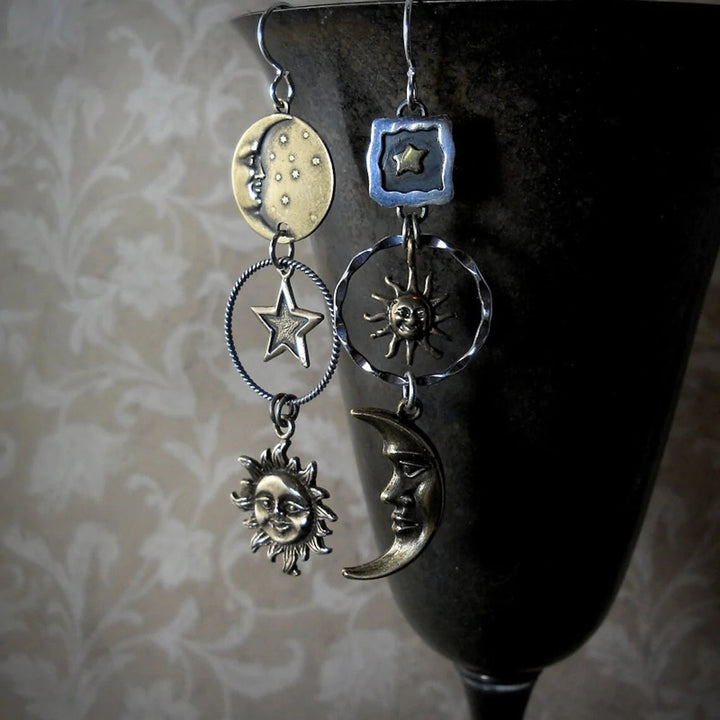 Dawn | Sun and Moon Drop Earrings