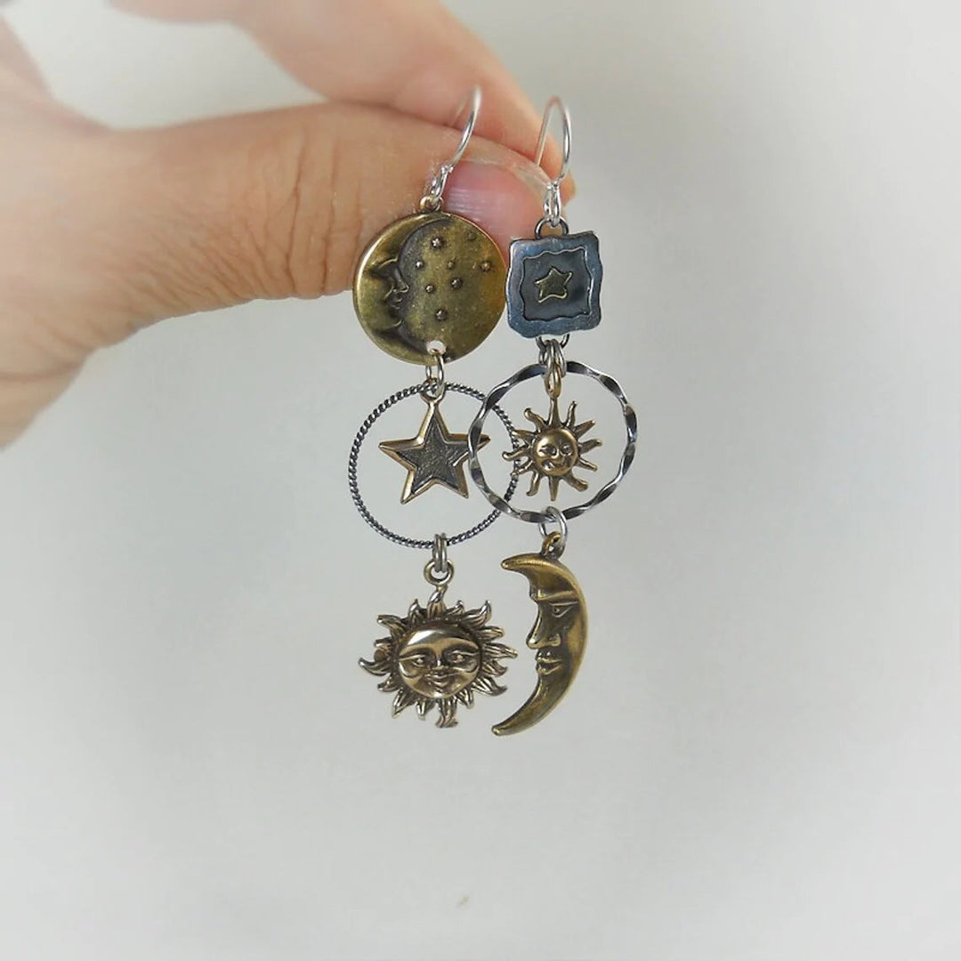 Dawn | Sun and Moon Drop Earrings