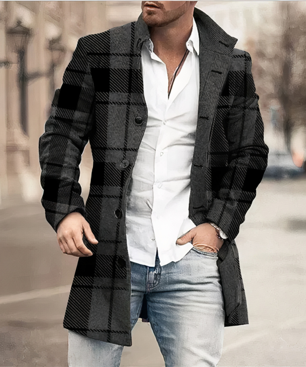 FLORENCE | Refined Long-Line Stand-Collar Trench Coat