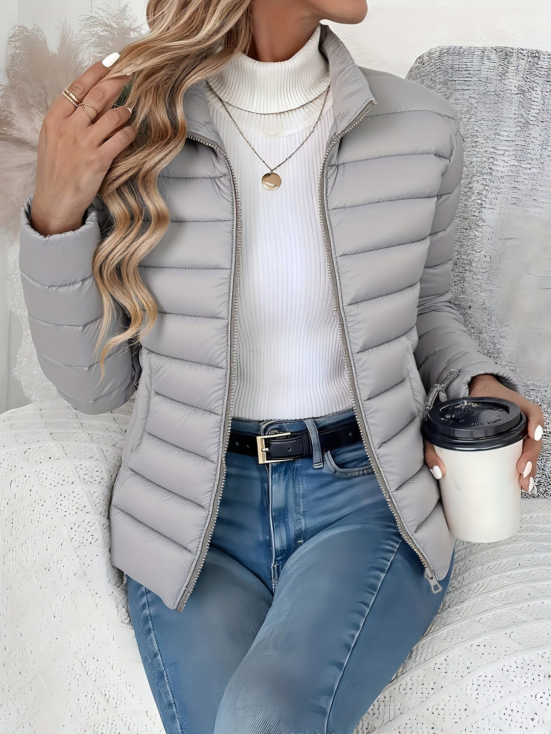EDITH | Quilted Stand-Collar Transitional Jacket