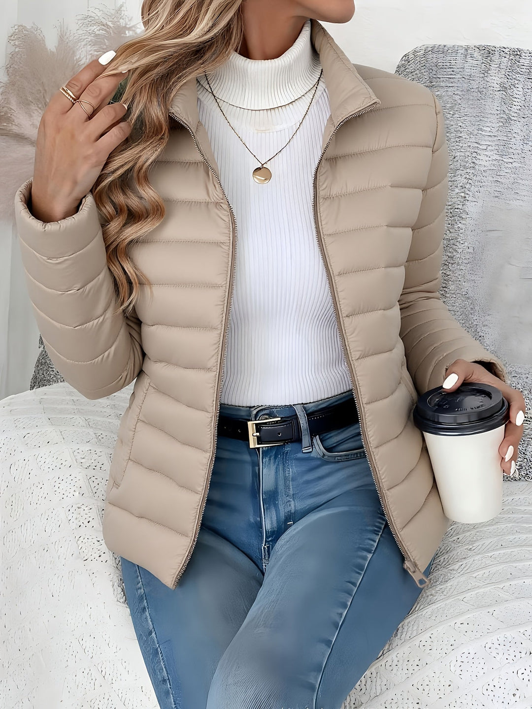 EDITH | Quilted Stand-Collar Transitional Jacket
