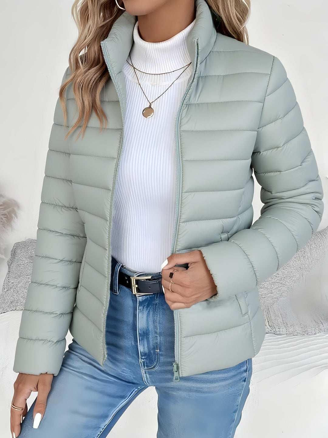EDITH | Quilted Stand-Collar Transitional Jacket