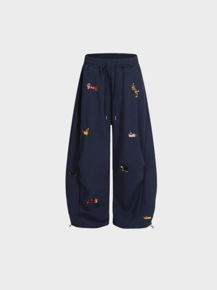 ELSPETH | EMBROIDERED BARREL SWEATPANTS