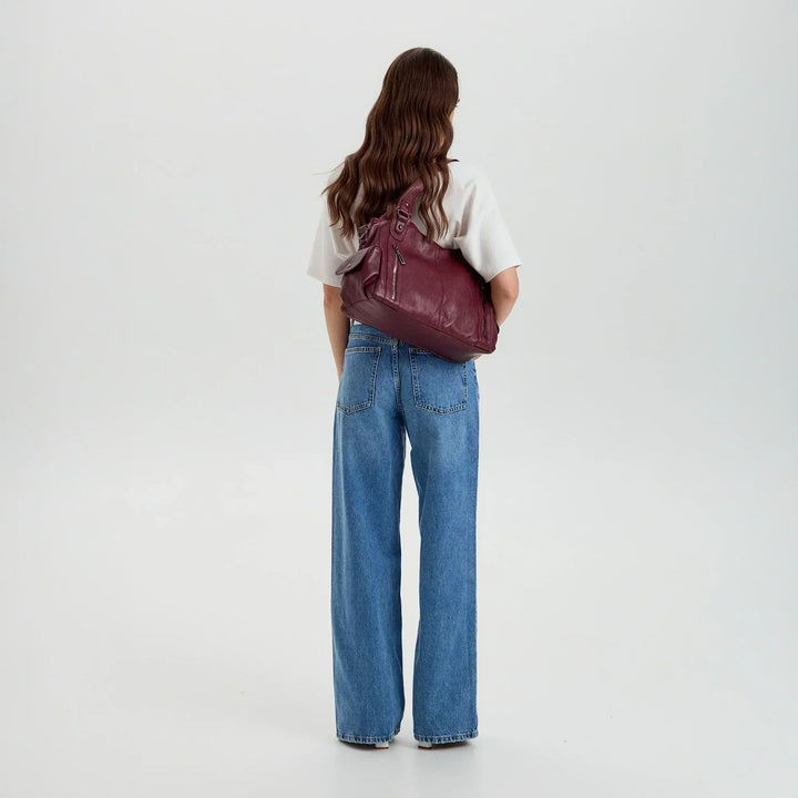 Faux Leather Crossbody Bag with Laptop Compartment